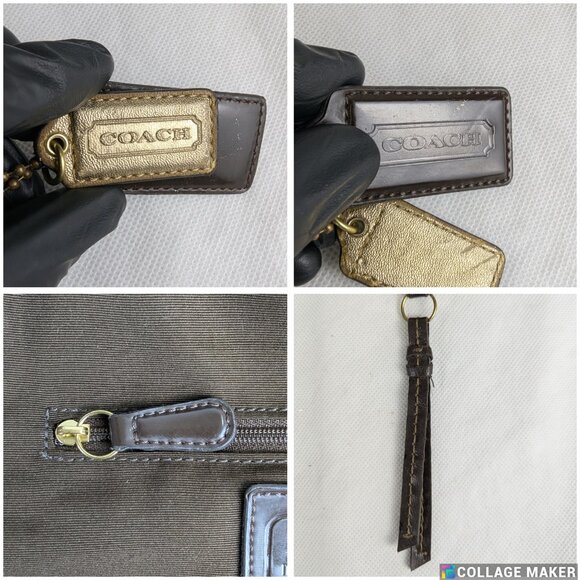 COACH F21905 SIGNATURE STRIPE DUFFLE SIGNATURE FABRIC Dark Brown - Picture 10 of 15